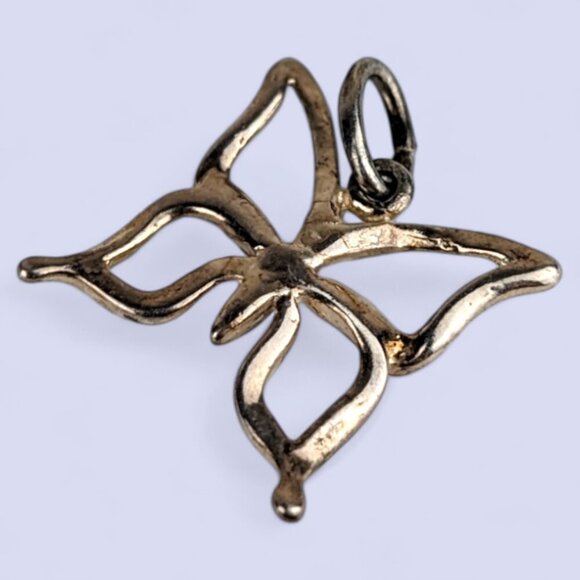 (2/$20) Vintage Sterling Butterfly Cut Out Charm - Picture 2 of 6